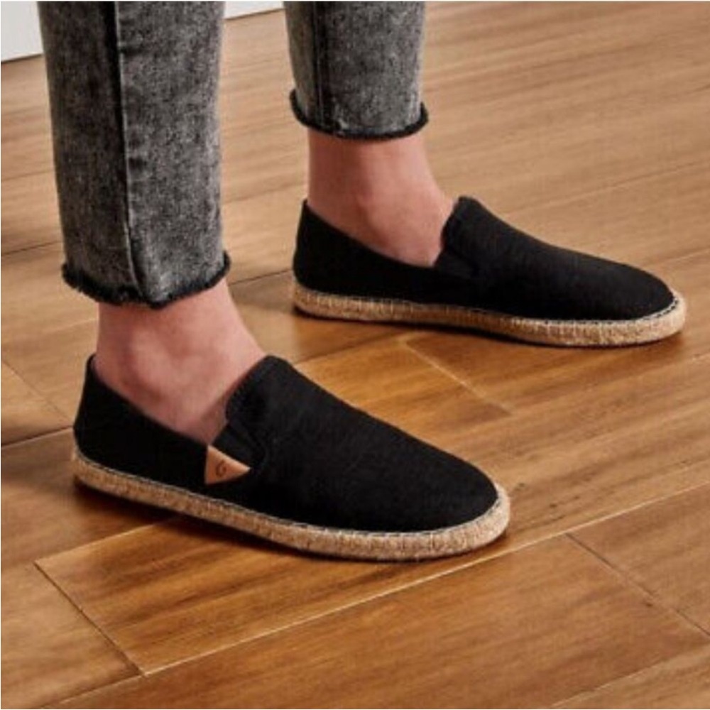 Olukai | Black Kuala Pa’a Kapa Espadrille Flats Shoes
